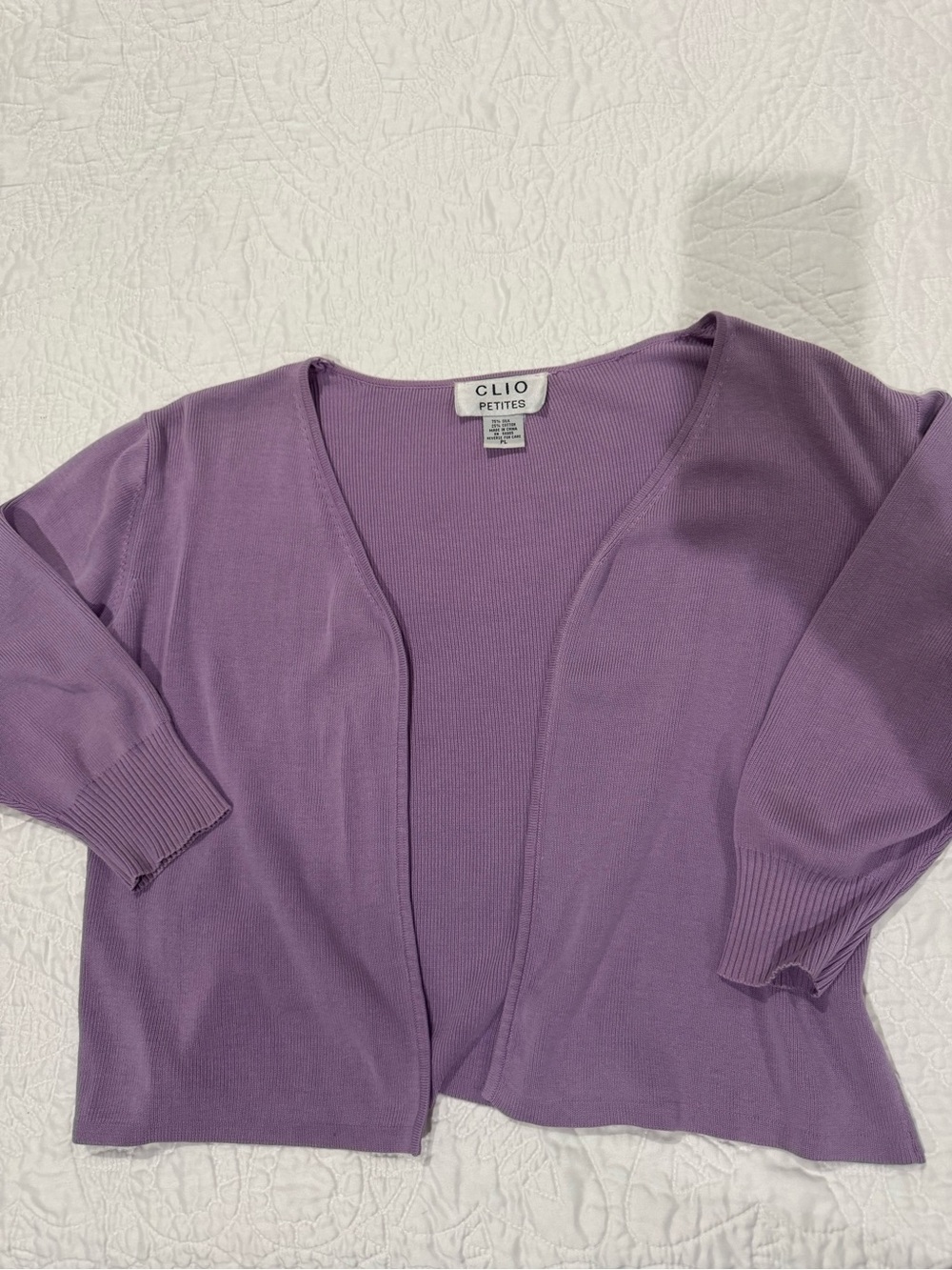 Clio Lavender Open-Front Cardigan
